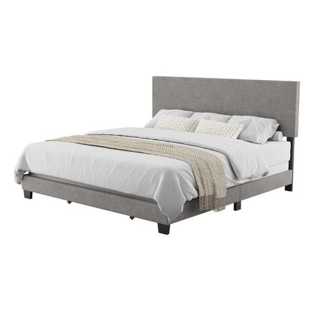 Celeste Modern Upholstered King Bed Frame with Headboard