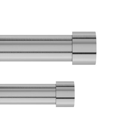 CAPPA - Double tringle à rideau, embouts et fixations, extensible 91 à 167cm, nickel, D25mm