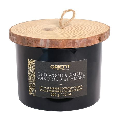 340G OUD WOOD & AMBER  Soy Wax Blended Scented Candle, · 12oz<br>· 340g<br>· pack # 1