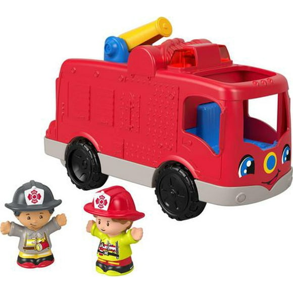 Camion des pompiers serviables ​​Little People de Fisher-Price – Édition anglaise et Française Âges 1-5