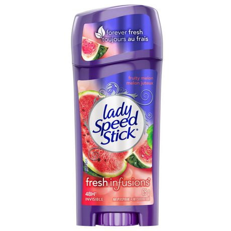 Lady Speed Stick Antiperspirant Deodorant, Fresh Infusions, Fruity Melon, 65 g