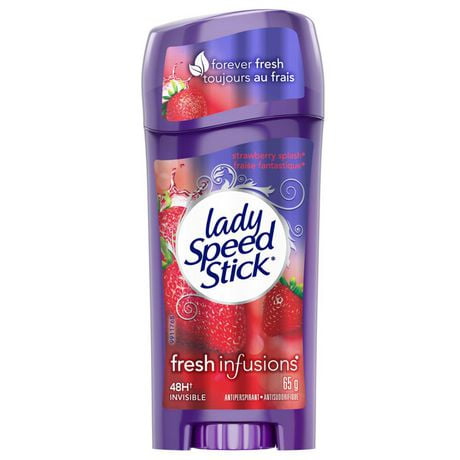 Lady Speed Stick Antiperspirant Deodorant, Fresh Infusions, Strawberry Splash, 65 g