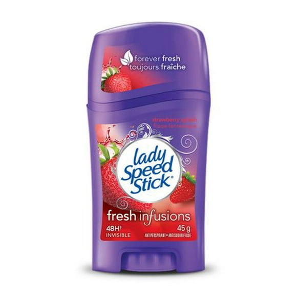 Lady Speed Stick Invisible Antiperspirant Deodorant, Fresh Infusions, Strawberry Splash, 45g