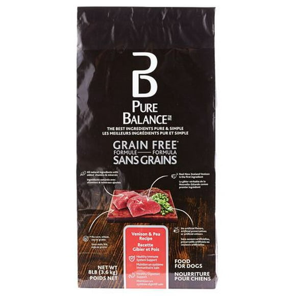 Pure Balance Venison & Pea Recipe Grain Free Dry Dog Food, 3.6 kg