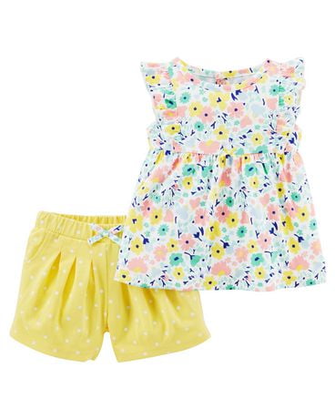 Child Of Mine Made By Carter's Baby Girls' 2 Piece Floral Outfit Set 