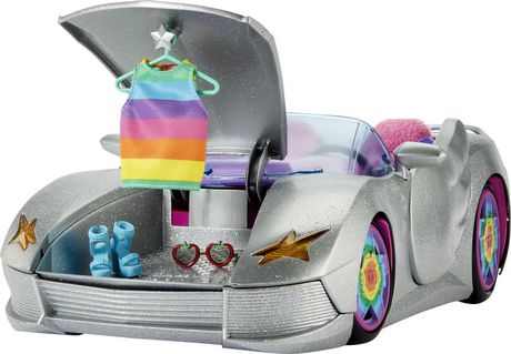 silver barbie car