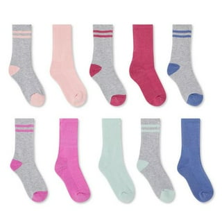 Mini Panda Little Girl's Socks, Girls Socks Cute,girls Crew Socks 9 Pairs  Pack