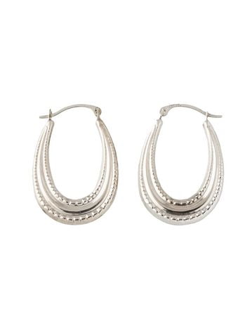 earrings creole hoop 14k beaded gold walmart