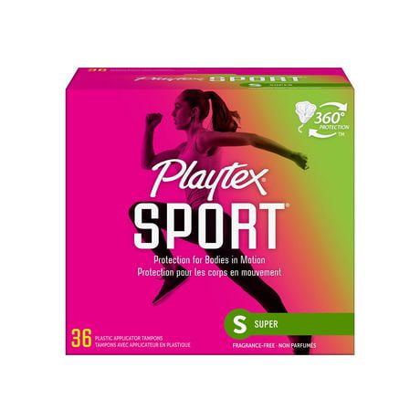 Tampons non parfumés pour athlètes Sport de Playtex à absorptivité super Boîte de 36 tampons