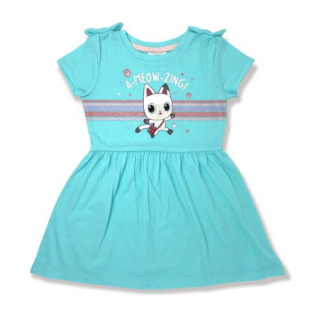 Gabby's Dollhouse Toddler girl`s short sleeve dress with decorative ...