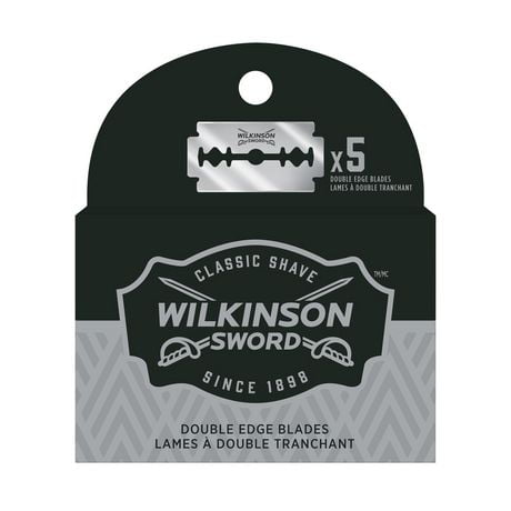 Lames classiques pour rasoir de sécurité à double tranchant de Wilkinson Sword Recharge de 5 lames