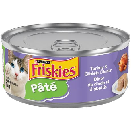 Friskies Pate Turkey & Giblets Dinner, Wet Cat Food 156g, 156 g