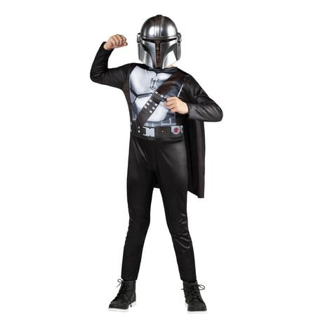 STAR WARS THE MANDALORIAN YOUTH COSTUME - Jumpsuit with Cape and 3D Headpiece 