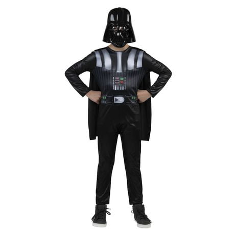 STAR WARS DARTH VADER YOUTH COSTUME - Jumpsuit with Detachable Cape and 3D Half Mask 