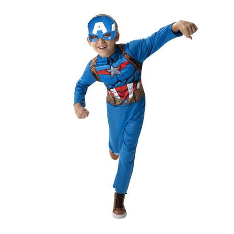 MARVEL’S CAPTAIN AMERICA YOUTH COSTUME - Poly Jersey Youth Costume with Printed Design and 3D Mask