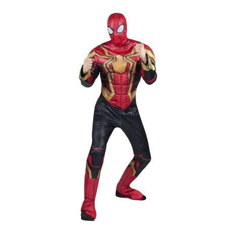 MARVEL’S SPIDER-MAN INTEGRATED SUIT QUALUX COSTUME (ADULT) - Poly Jersey Jumpsuit Stuffed with Polyfill and Fabric Mask