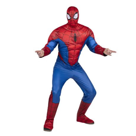 MARVEL’S SPIDER-MAN QUALUX COSTUME (ADULT) - Poly Jersey Jumpsuit Stuffed with Polyfill and Fabric Mask