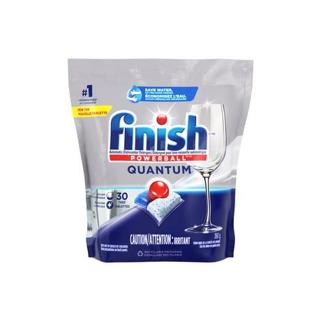 Finish Dishwasher Detergent Pods, Quantum Max, Fresh, 30 Tablets, Shine and Glass Protect, Dishwasher Detergent, Dishwasher Detergent