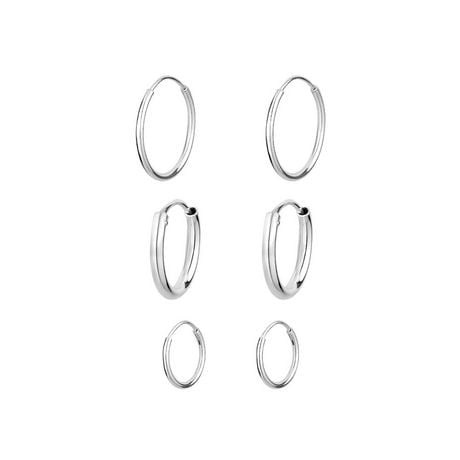 Luxury Designs Sterling Silver Set of Trio Hoops