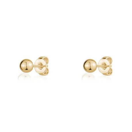 Luxury Designs Boucles d'oreilles à tige boule de 4 mm en or jaune 14 carats