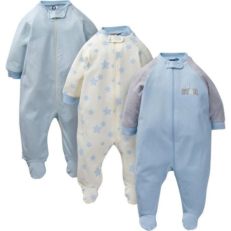 Gerber® Baby Boys' 3-Pack Organic Sleep 'N Play, Little Star Sleepers