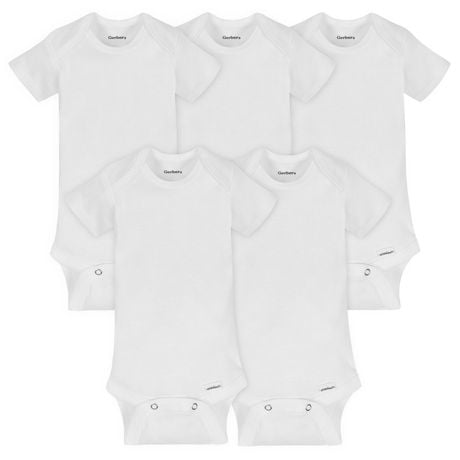 Gerber® 5-Pack Short Sleeve Bodysuits in White
