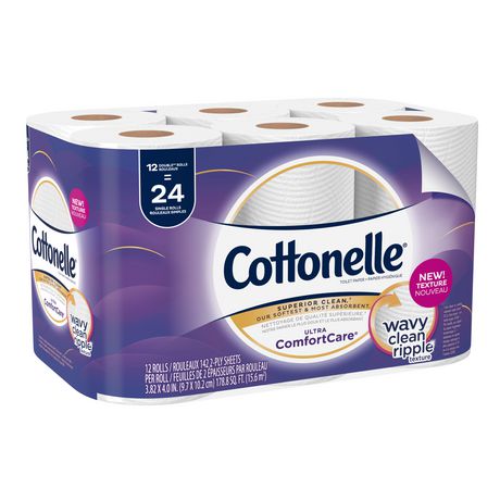 Cottonelle Ultra Comfortcare Toilet Paper, Soft Bath Tissue, 12 Double ...