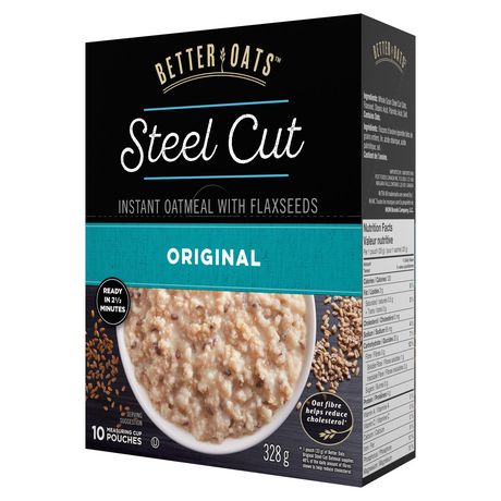 Better Oats Steel Cut Original Instant Oatmeal w/ Flaxseeds | Walmart ...