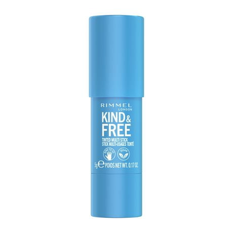 Rimmel Kind & Free Multi-Stick, pour les joues et les lèvres, hydratant, couleur modulable, formule végétalienne, formule propre Formule intensément hydratante