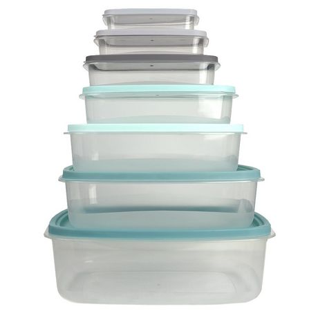 Home Basics 14 Piece Plastic Food Storage Container Set With Lids   6000205445143 