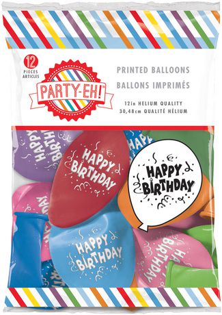  PARTY  EH 12 Helium Quality Happy Birthday  Printed 