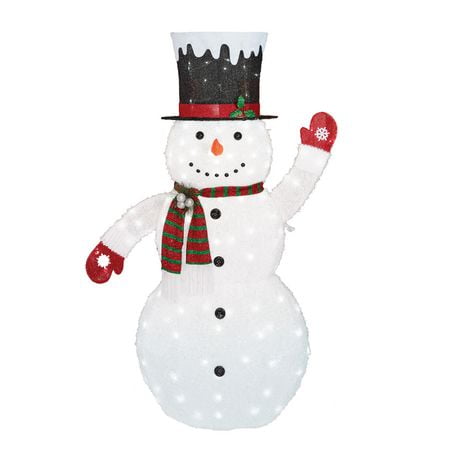 Holiday time Fluffy Snowman Sculpture - Walmart.ca