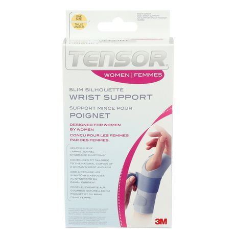 Tensor™ Women Slim Silhouette Wrist Support, Right Wrist, Light Blue, One Size, Wrist Support