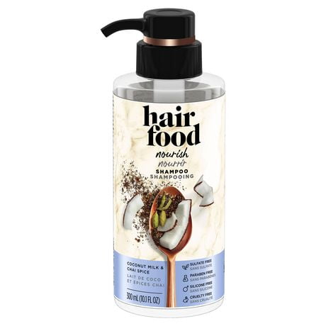 Hair Food Coconut & Chai Spice Sulfate Free Shampoo, Dye Free Nourishment, 300 mL