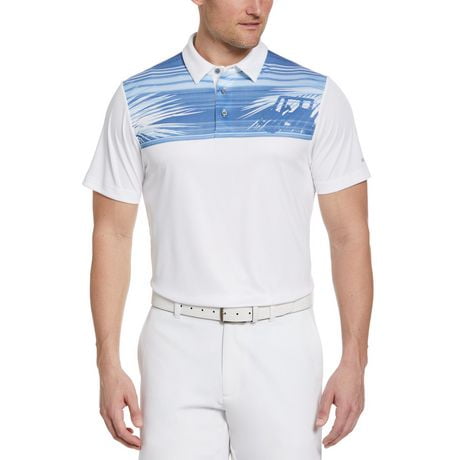 PGA TOUR Men's Stretch Short Sleeve Placed Conversational Golf Polo