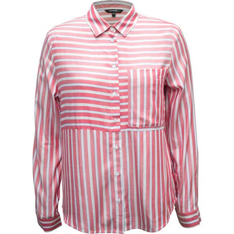 George Ladies Stripe long sleeve Blouse | Walmart Canada