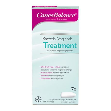 CanesBalance Bacterial Vaginosis Treatment For BV Symptoms - BV Treatment For Women, Relieves Vaginal Odor, Maintains Normal Vaginal pH, Supports Vaginal Health, 7 Soft Vaginal Tablets With Applicator