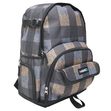 Tony Hawk Gingham Multi Compartment Backpack with Compression Strap | Walmart Canada