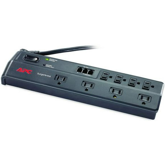 APC 8-Outlet 1750 Joules Surge Protector, with Phone Protection, 6'