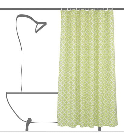 Geo Circles Fabric Shower Curtain Liner And Ring Set 14 Pieces