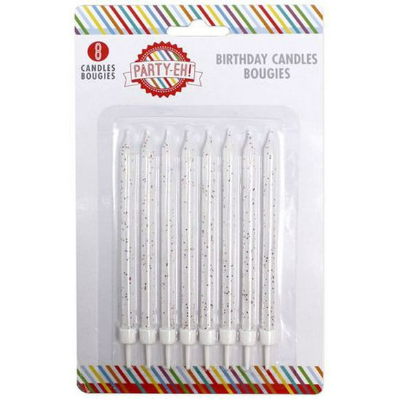 Bougies scintillantes avec supports 8 ct 4.6" Bougies