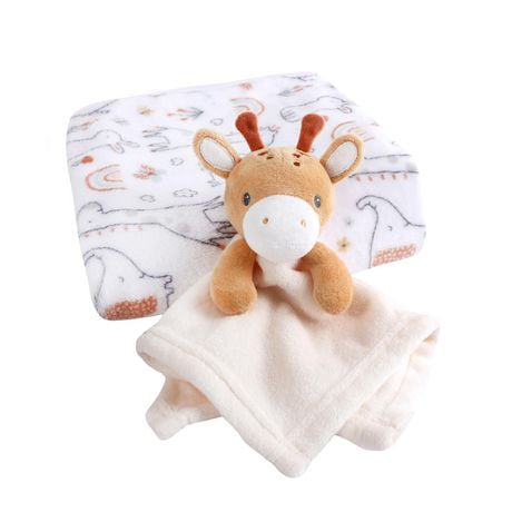 2-Piece Giraffe Blanket & Character/Security Blanket Lovey Soft Toy ...