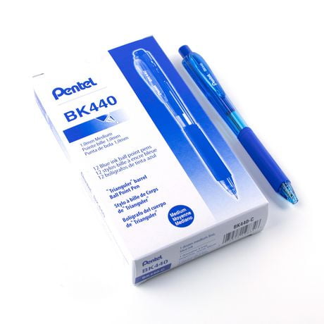 Pentel Wow! Retractable Ballpoint Pen, 1.0mm Bold Point, Blue Ink, Box of 12