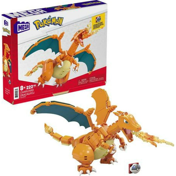 MEGA Pokémon Charizard Construction Set (222 pieces), Building Toys for Kids, Includes 210 Pieces, Ages 8+