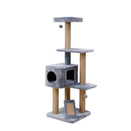 Vibrant Life 5-Level Cat Tree Tower with Condo and Natural Jute Scratching Posts and Pad, 55 Inch with Solid Condo