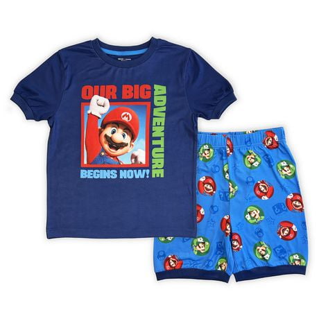 Super Mario Bros Boy's 2 piece pyjama set, Sizes XS to L