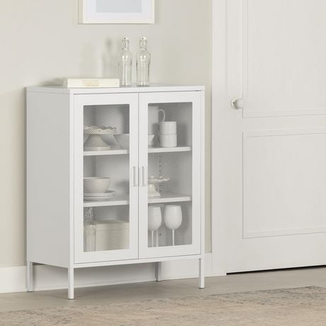 Metal Mesh 2-Door Storage Cabinet from the collection Eddison South Shore