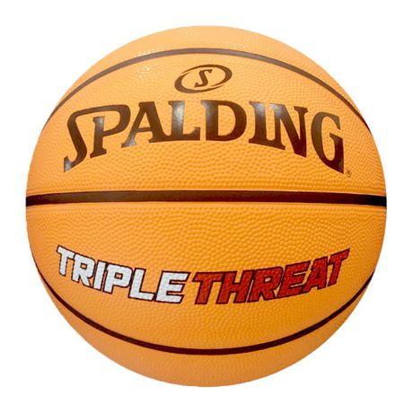 Spalding Triple Threat Rubber Basketball, size 7 (29.5"), Performance rubber cover
