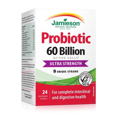 Jamieson Probiotic 60 Billion Active Cells, 24 Vegetarian Capsules