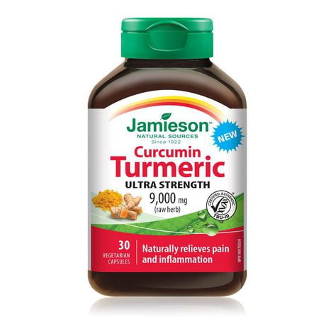 Jamieson Capsules de Curcumine de Curcuma Ultra Fort 9000 mg 30 Capsules Végétales